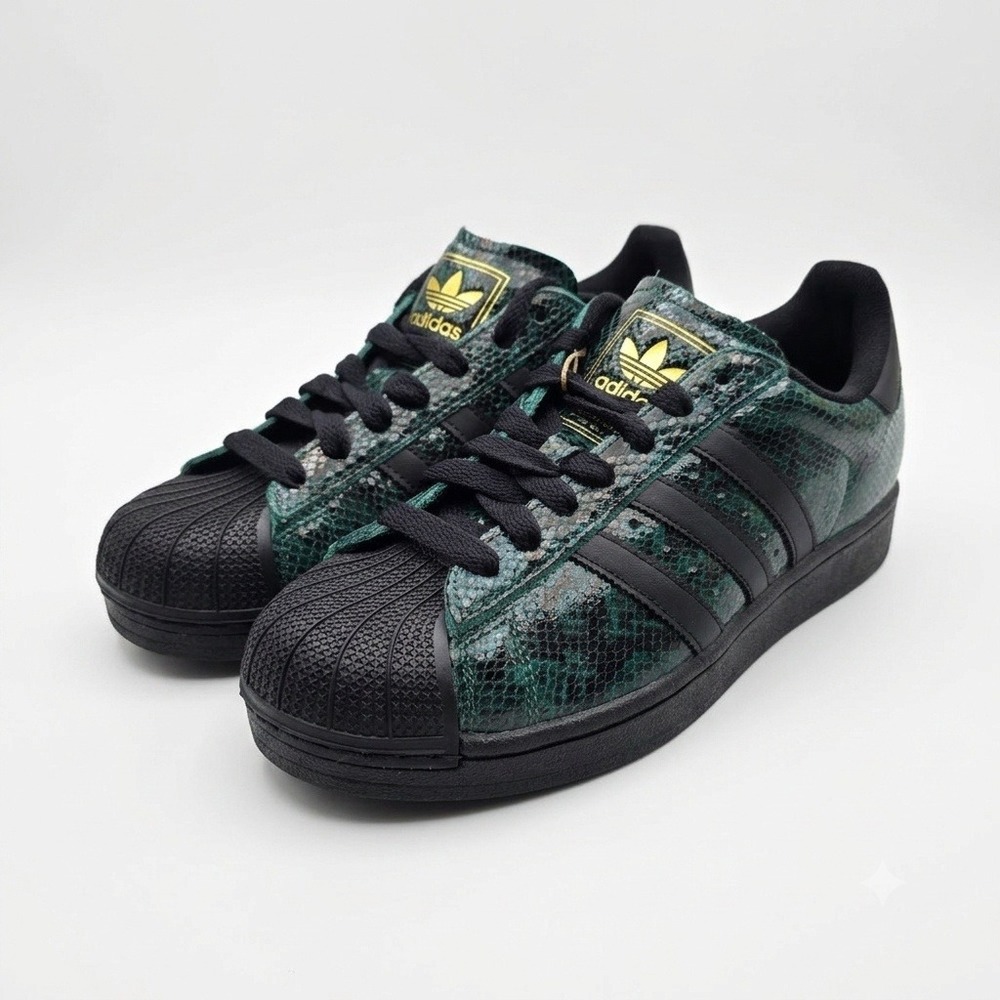 Adidas Superstar II Womens Size 9 Green Black Snakeskin Shell Toe Shoes NWT
